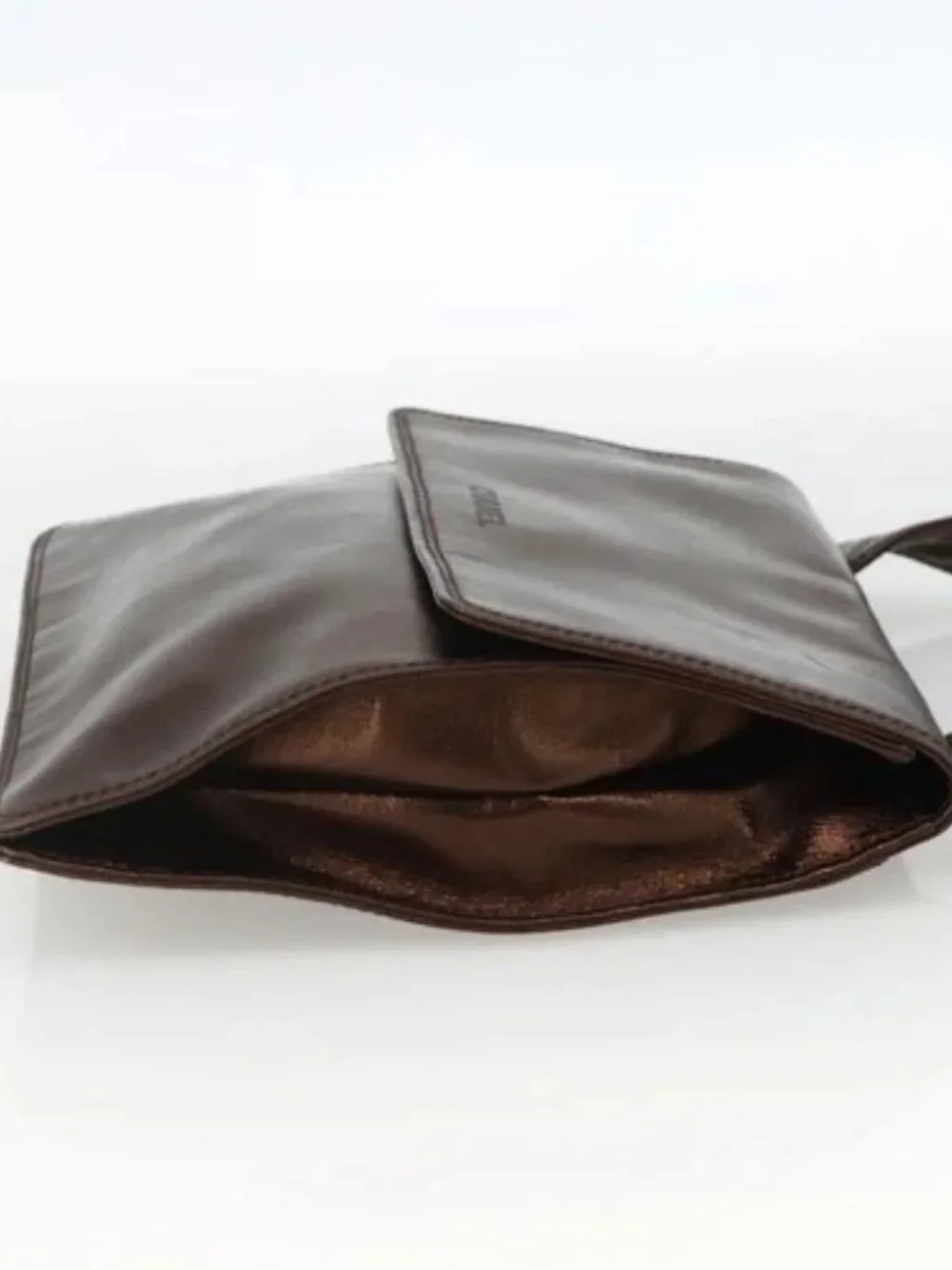 CHANEL Shoulder Bag Leather Brown CC Auth BA11861A